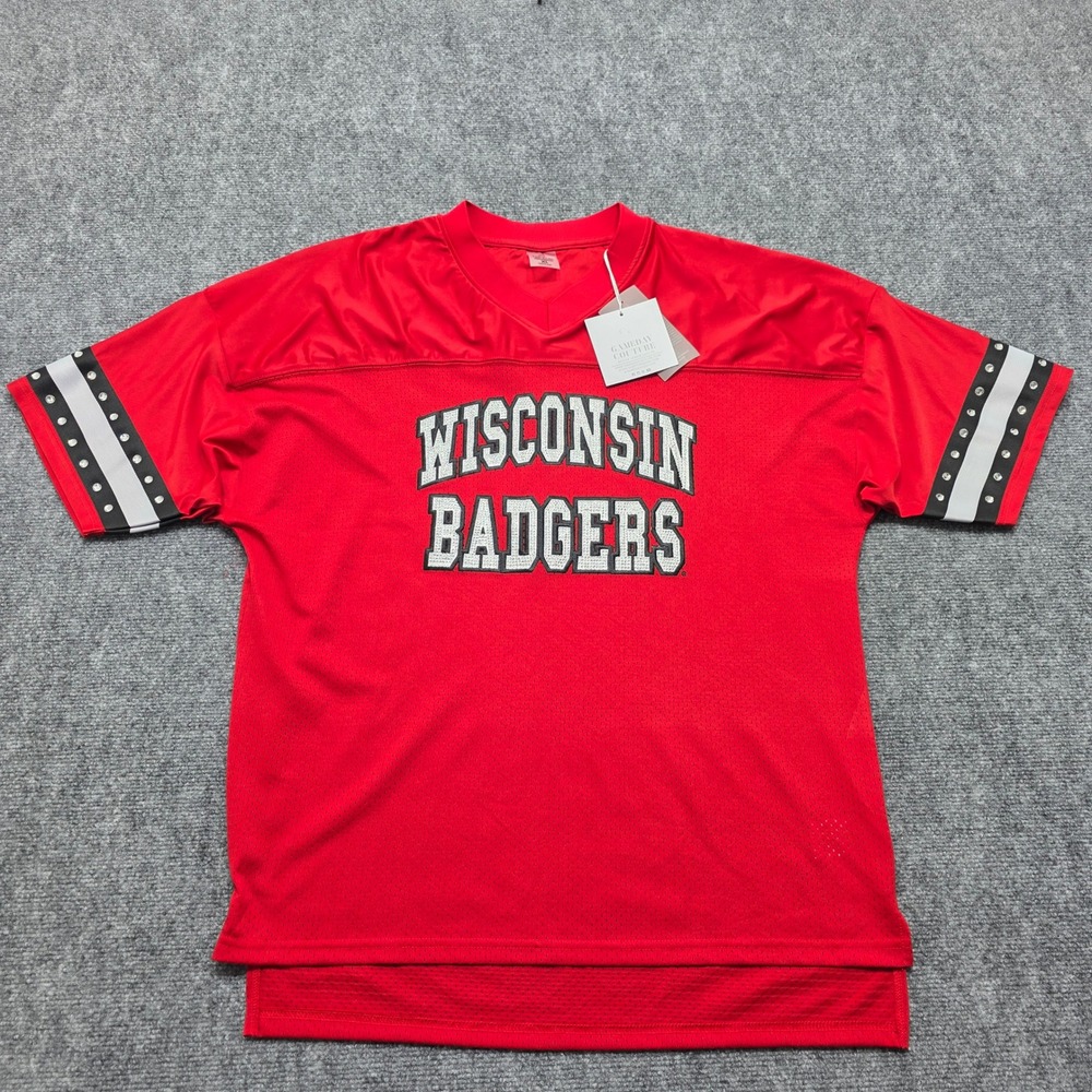 Gameday Couture Wisconsin Badgers Rhinestone Jersey Women's XL Red T452 NCAA - Picture 2 of 14